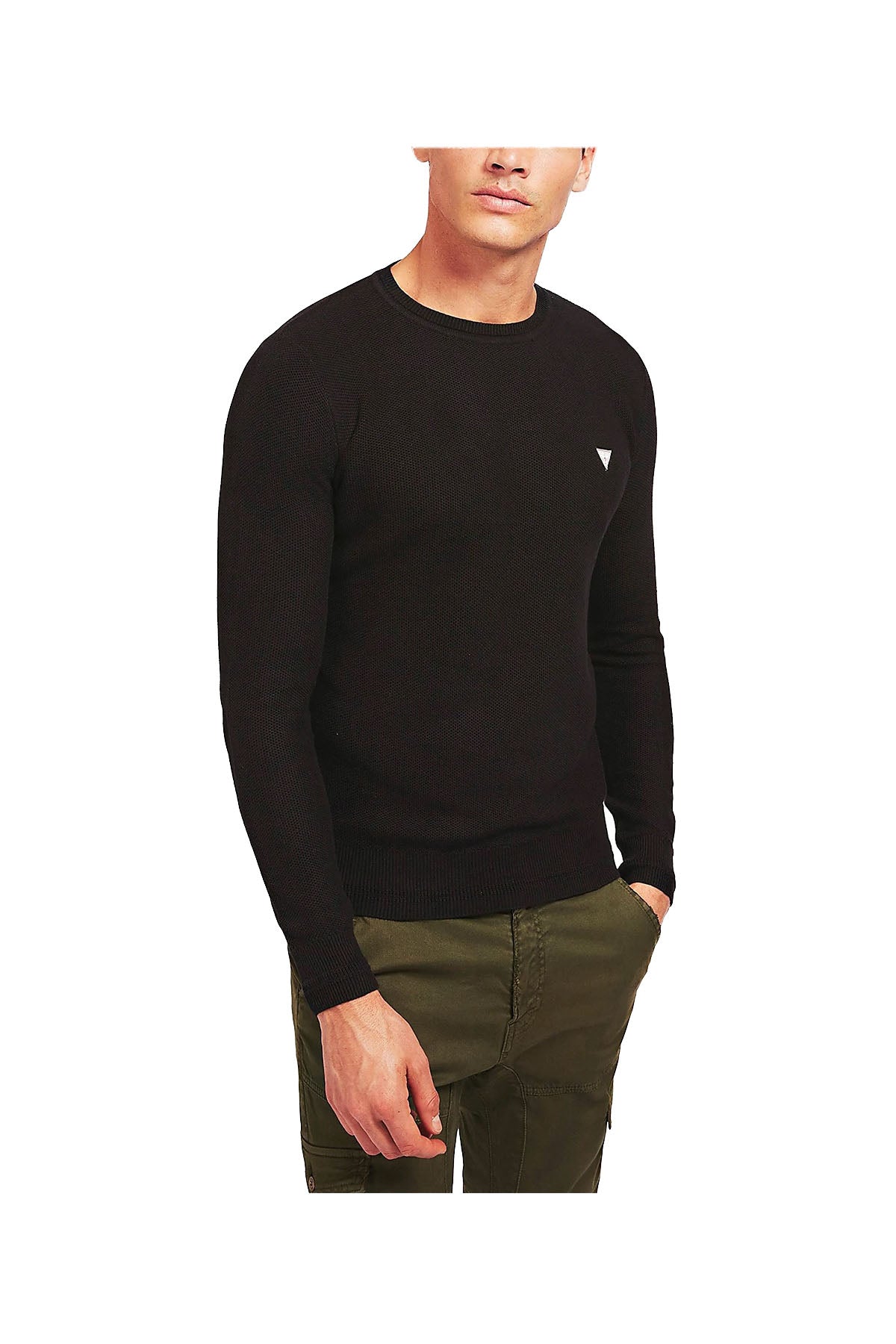 GUESS 1 USCITA Maglia Filato Cotone Nero BLACK
