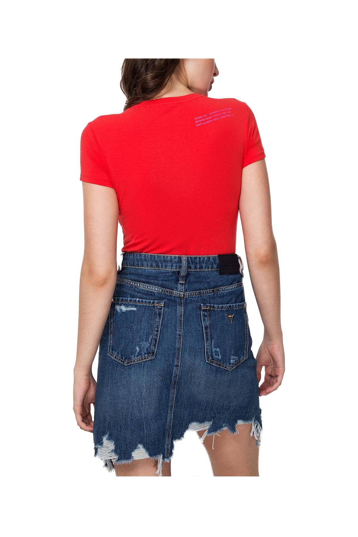 GUESS 1 USCITA T-Shirt Triangolo Logo Rosso RED