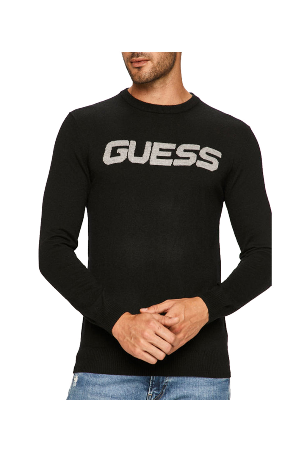 GUESS 2 USCITA Maglione Con Logo Nero JETBLACK