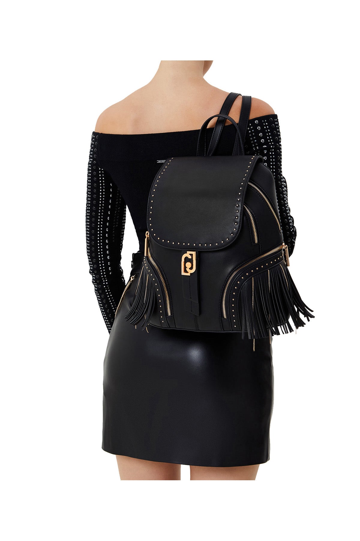 LIUJO ACCESSORI1 Zaino Con Frange Nero Nero