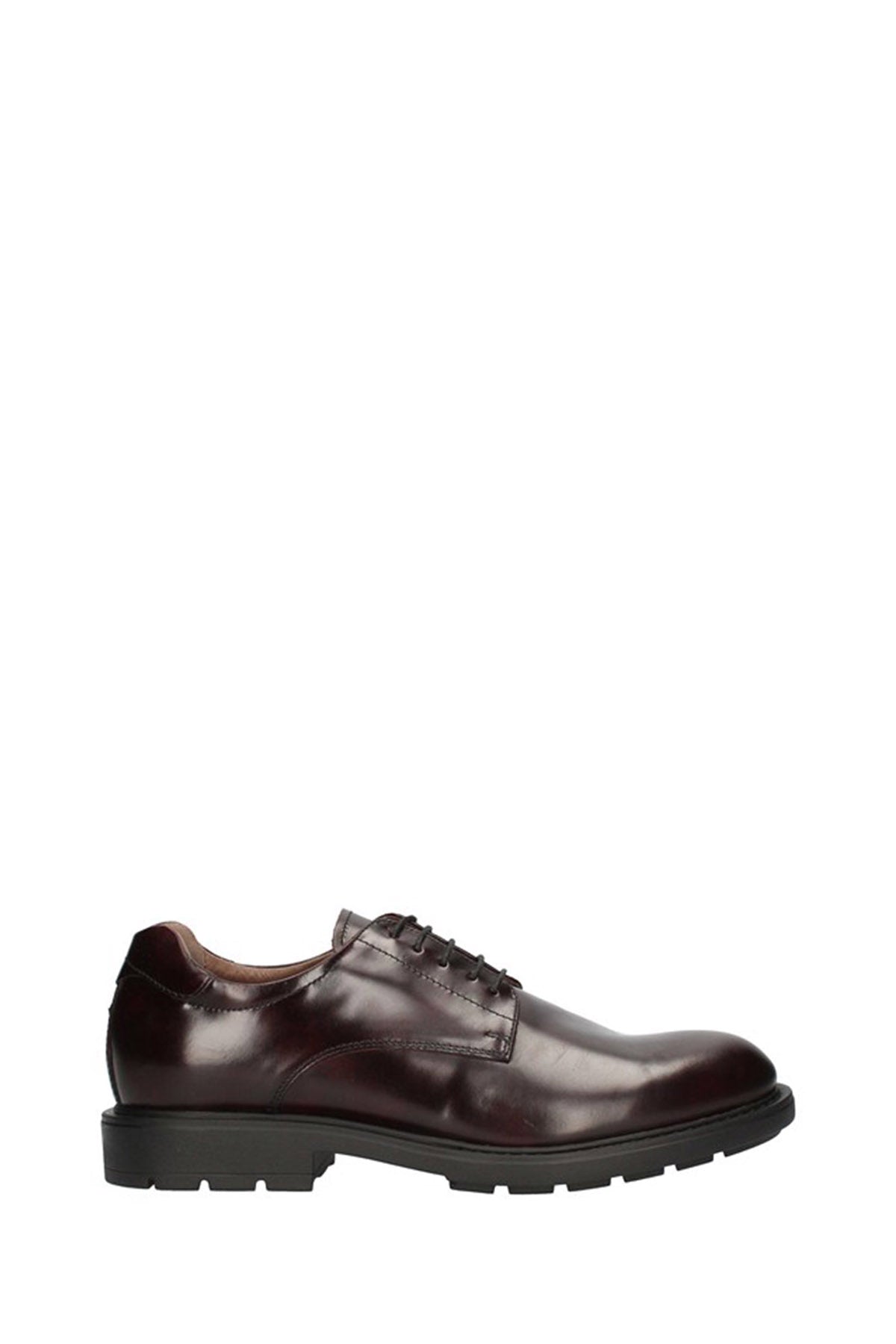 NERO GIARDINI BASIC Derby Classico In Pelle Bordò BORDO'