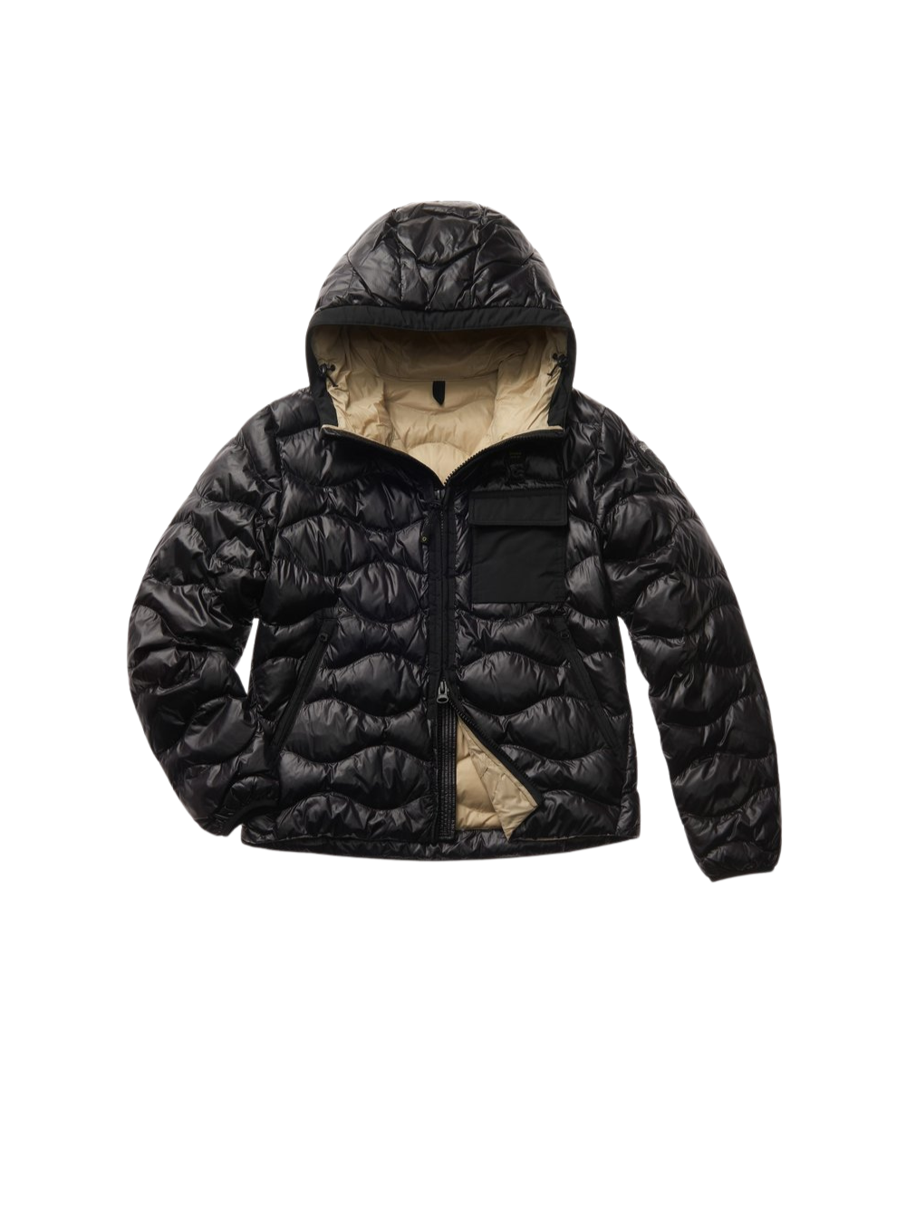 Blauer Piumino Uomo Leggero A Onde Nero Nero
