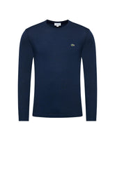 LACOSTE T-Shirt Uomo Logo Iconico Frontale Navy Blu