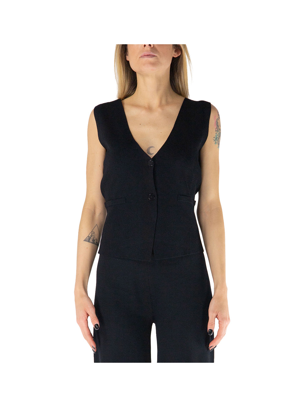 ANIS WHITE Anis White Gilet Donna Nero Nero