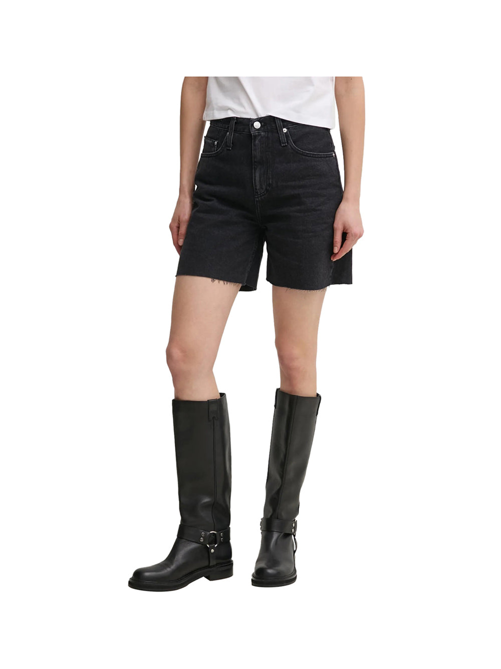 CALVIN2 2USCITA Calvin Klein Short Donna Denim Black - Nero DENIM BLACK