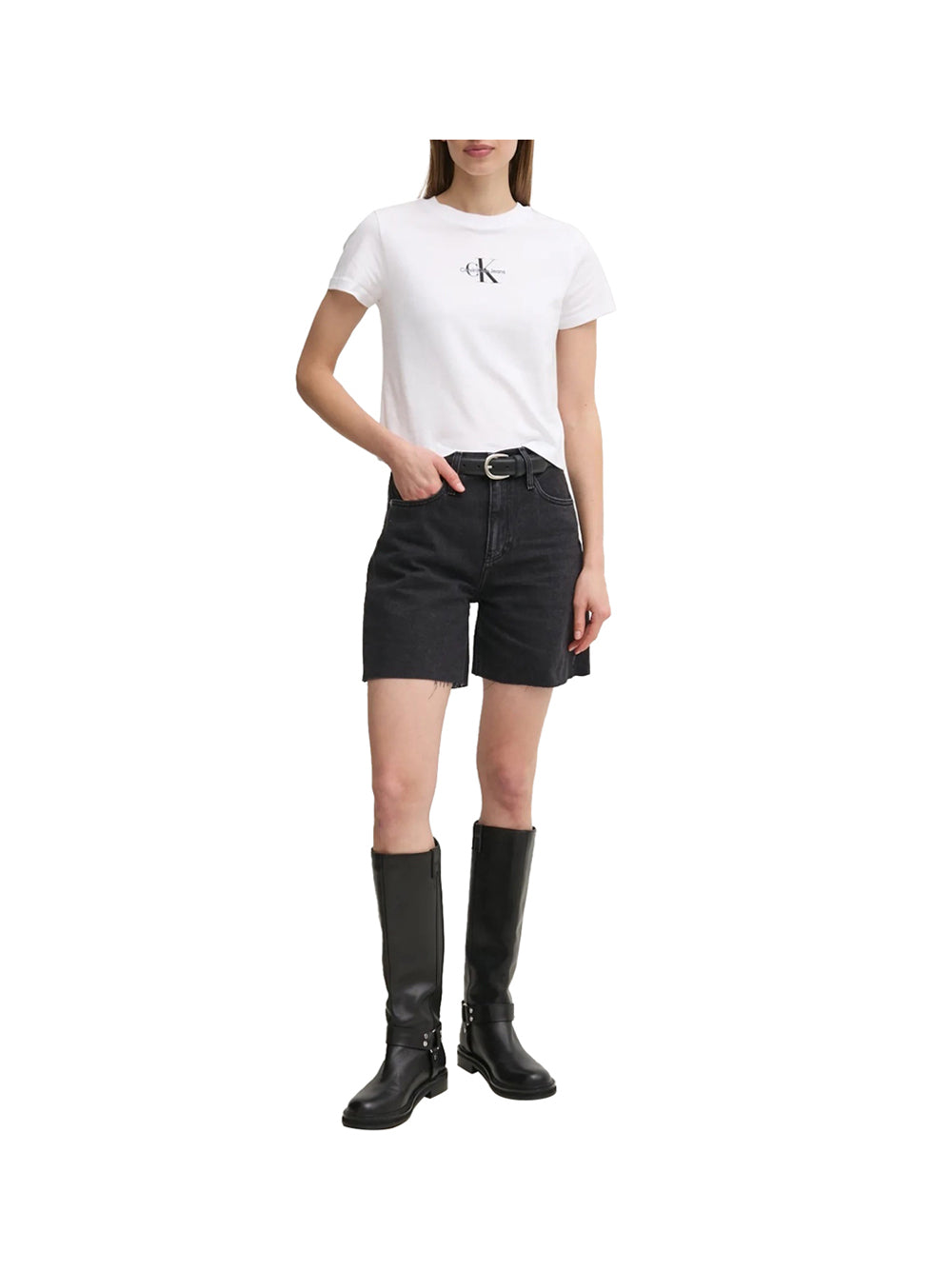 CALVIN2 2USCITA Calvin Klein Short Donna Denim Black - Nero DENIM BLACK