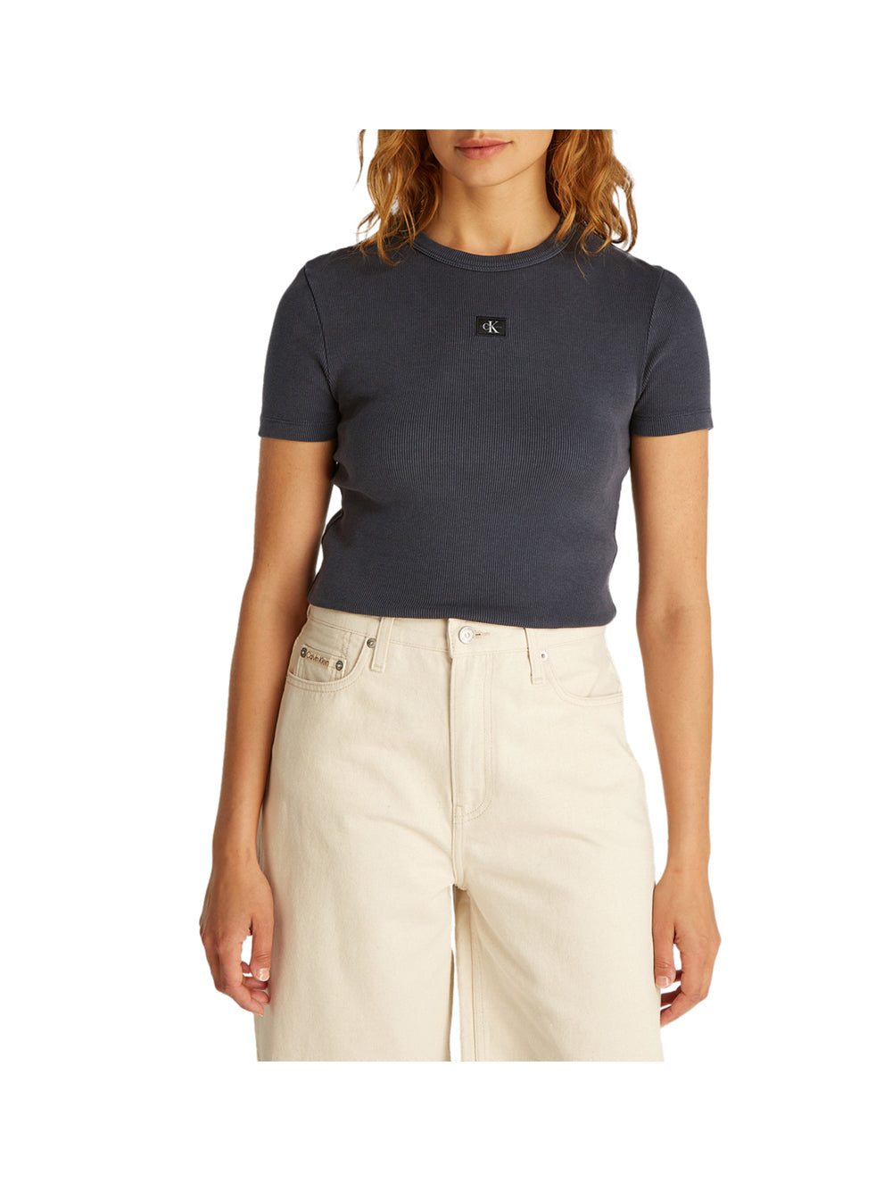CALVIN2 2USCITA Calvin Klein T-Shirt Donna Washed Black - Nero Washed Black