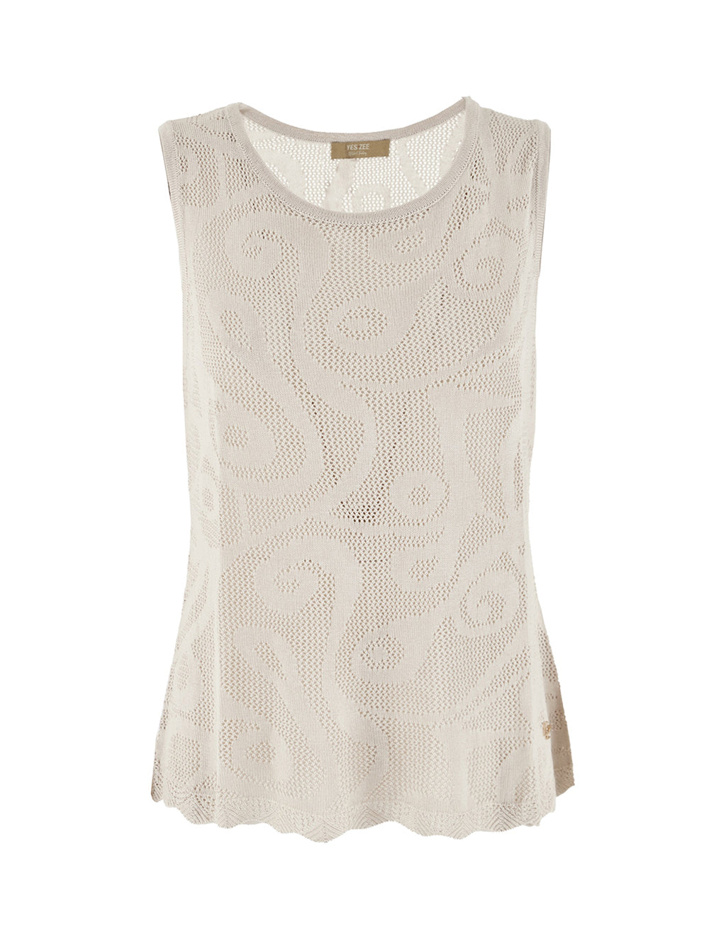 YES ZEE STC Maglia Donna - Beige Ecru