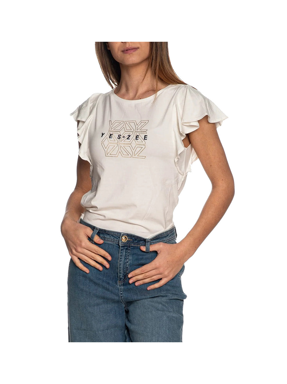 YES ZEE STC Yes Zee T-Shirt Donna Avorio Avorio