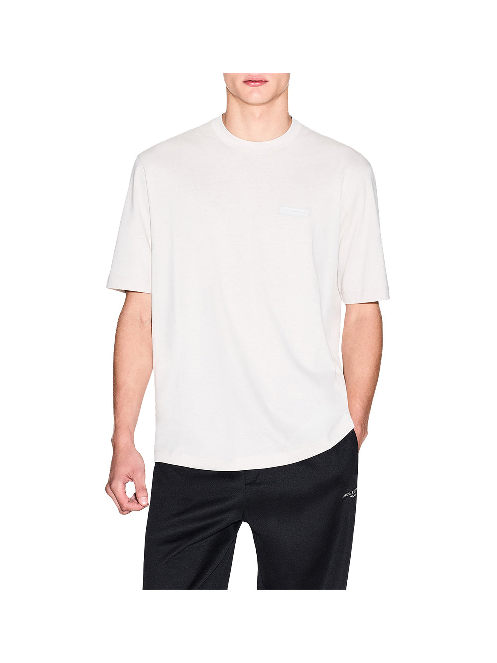 ARMANI EXCHANGE T-shirt Regulat Fiit Con Stampa Sulla Schiena - Bianco Bianco