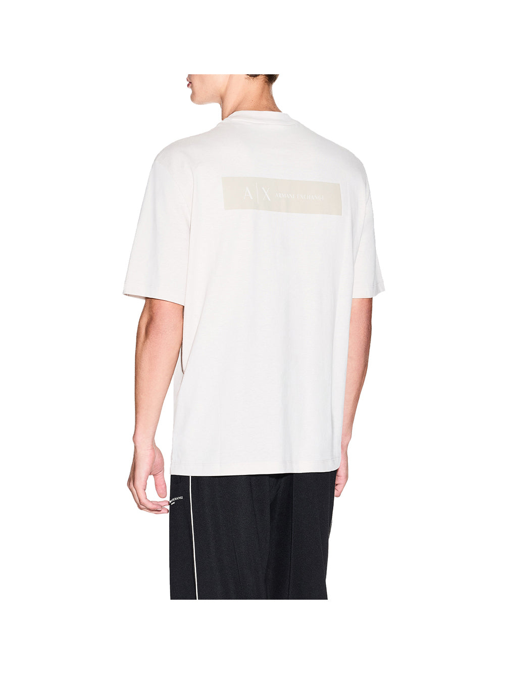 ARMANI EXCHANGE T-shirt Regulat Fiit Con Stampa Sulla Schiena - Bianco Bianco