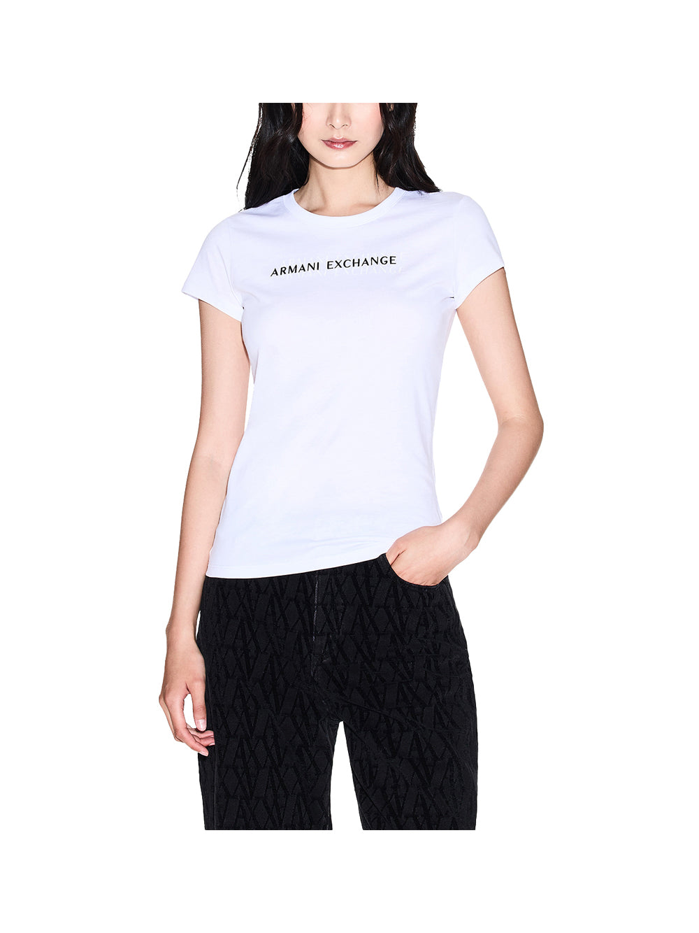 ARMANI EXCHANGE T-shirt Armani Exchange Slim Fit Con Logo Lettering - Bianco Optic White