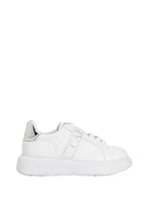 CAFE' NOIR STC Sneakers Café Noir In Pelle Con Nastro Logato Con Strass Bianco Bianco
