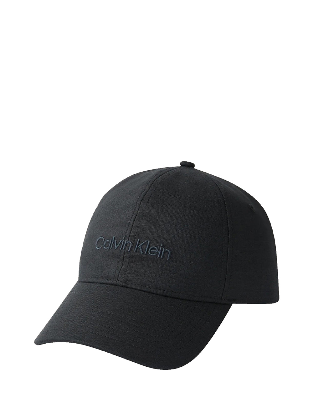 CALVIN ACC.1USCITA Calvin Klein Cappello Con Logo In Lino - Nero Nero