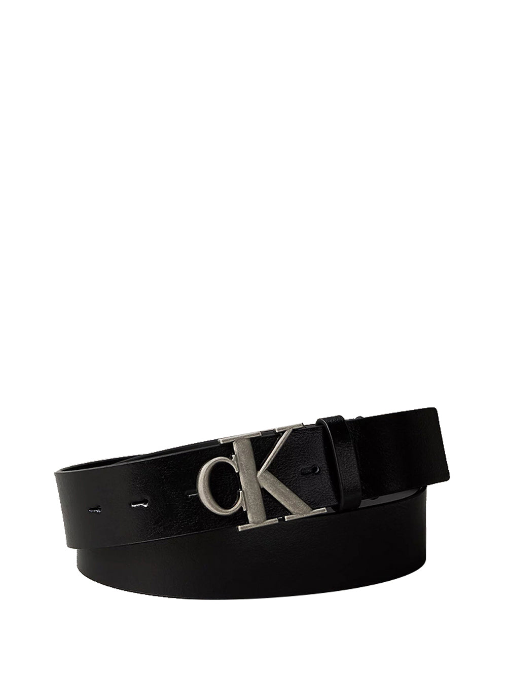 CALVIN ACC.2USCITA Cintura Calvin Klein Con Logo In Pelle Pieno Fiore - Nero Nero