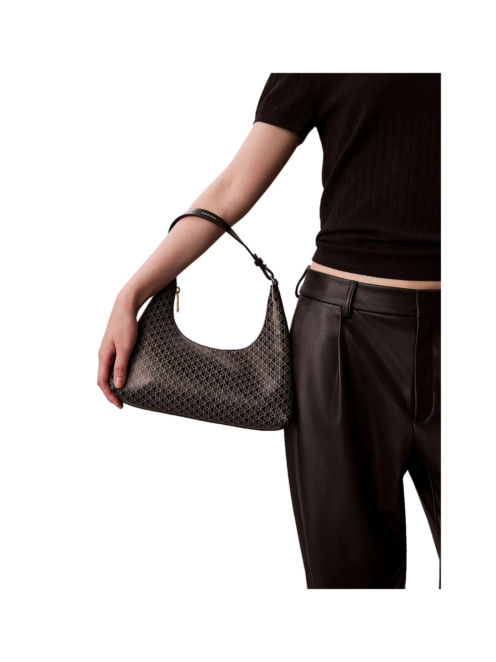 CALVIN ACC.2USCITA Borsa Da Spalla Calvin Klein Con Logo Monogramma All-over - Nero Nero
