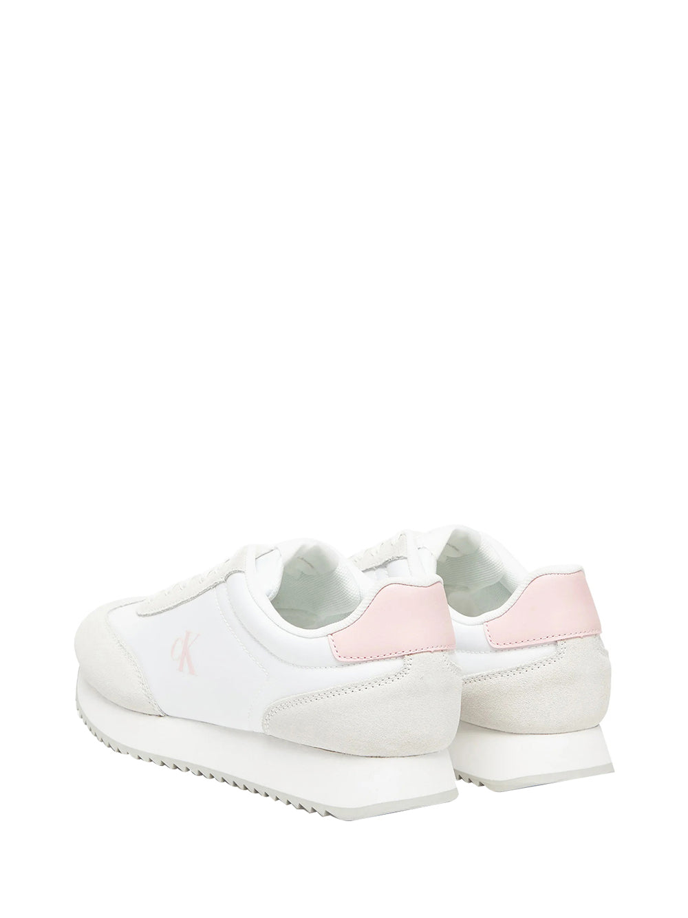 CALVIN CALZATURE Calvin Klein Runner Laceup Mg Sneakers Donna Bianco/rosa - Bianco Bianco/rosa