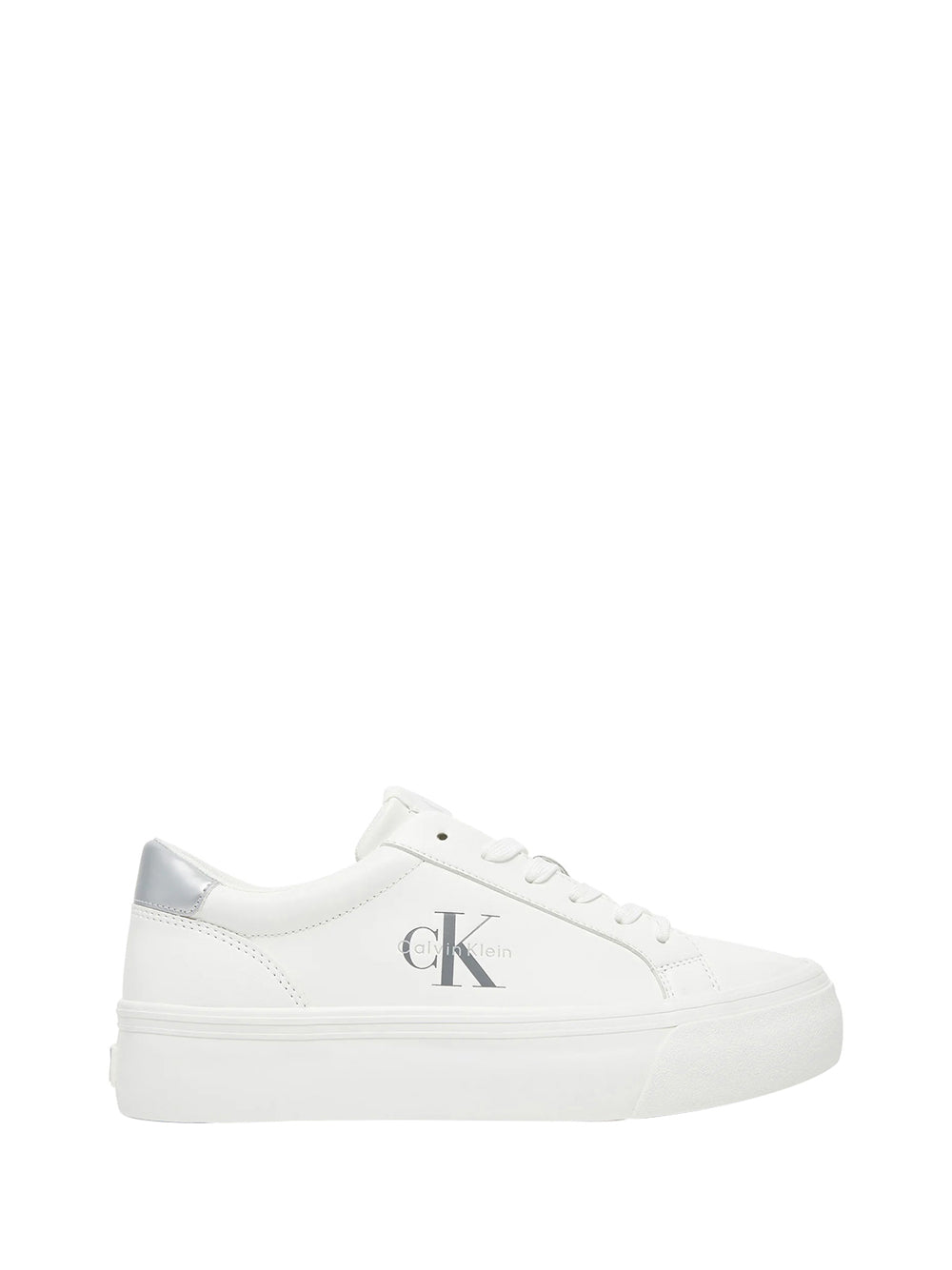 CALVIN CALZATURE Calvin Klein Vulc Flatf Lth Sneakers Donna Bianco/argento - Bianco BIANCO/ARGENTO