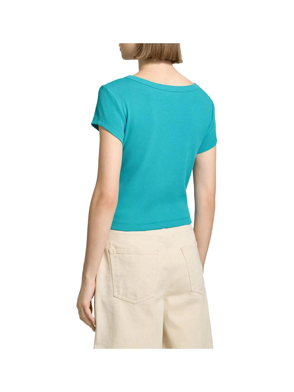 CALVIN2 1USCITA Calvin Klein T-Shirt A- Woven Label 2X2 R - Turchese Turchese