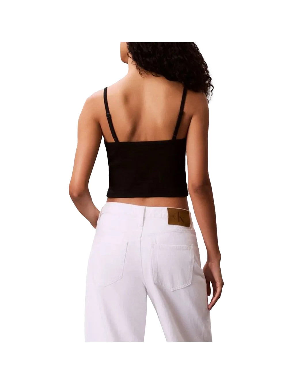 CALVIN2 1USCITA Calvin Klein Top A- Woven Label Rib C - Nero Nero