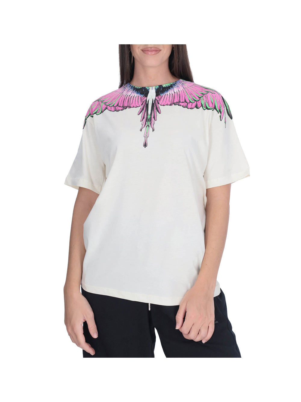 COUNTY OF MILAN County Of Milan T-Shirt Marcelo Burlon Con Stampa Wings Latte Rosa LATTE/ROSA