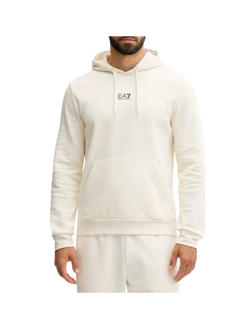 EA7 Ea7 Felpa con cappuccio Core Identity in misto cotone Vanilla VANILLA