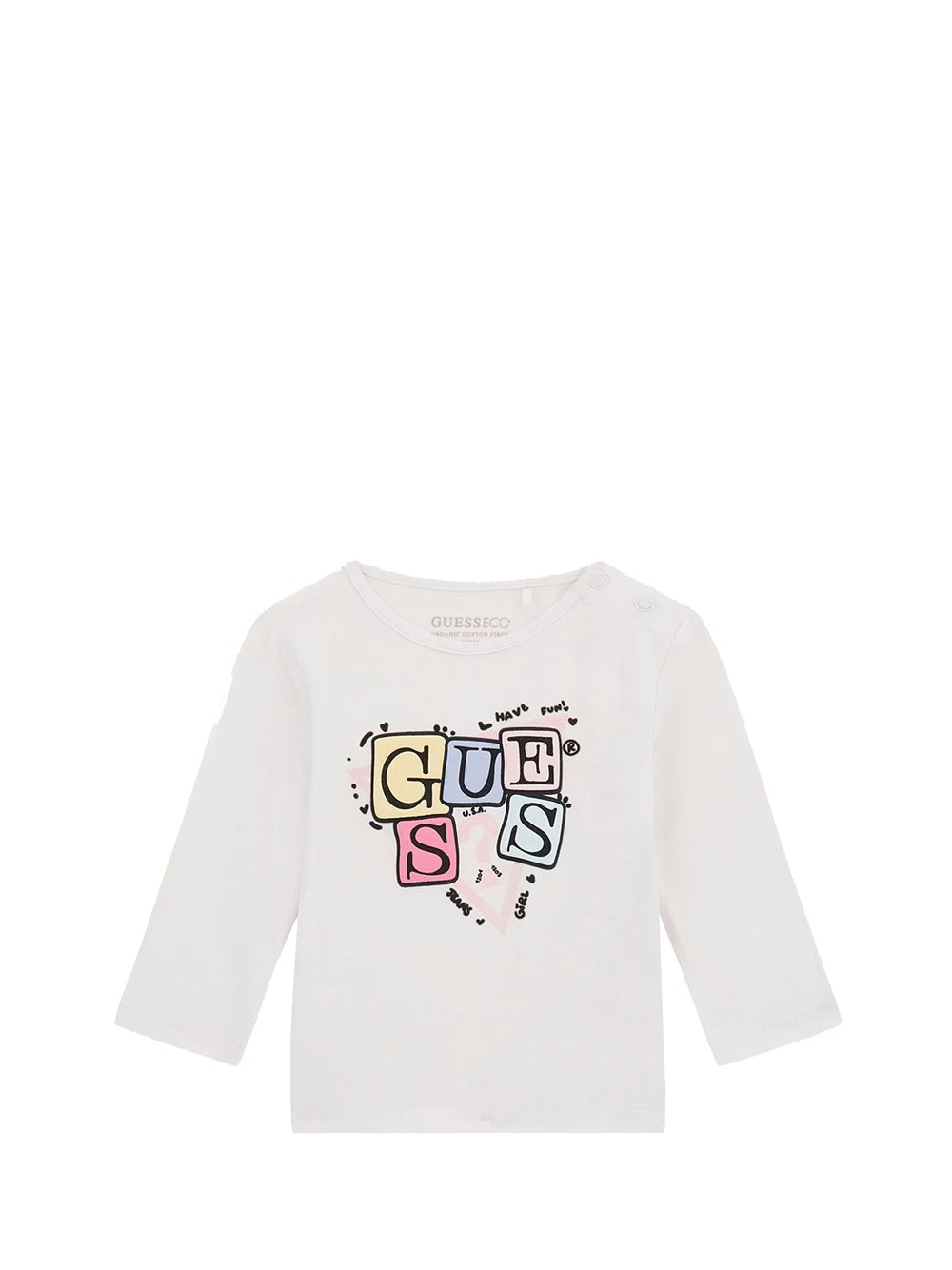 GUESS 1 USCITA Guess Ls T-Shirt Baby Bimba - Bianco Bianco