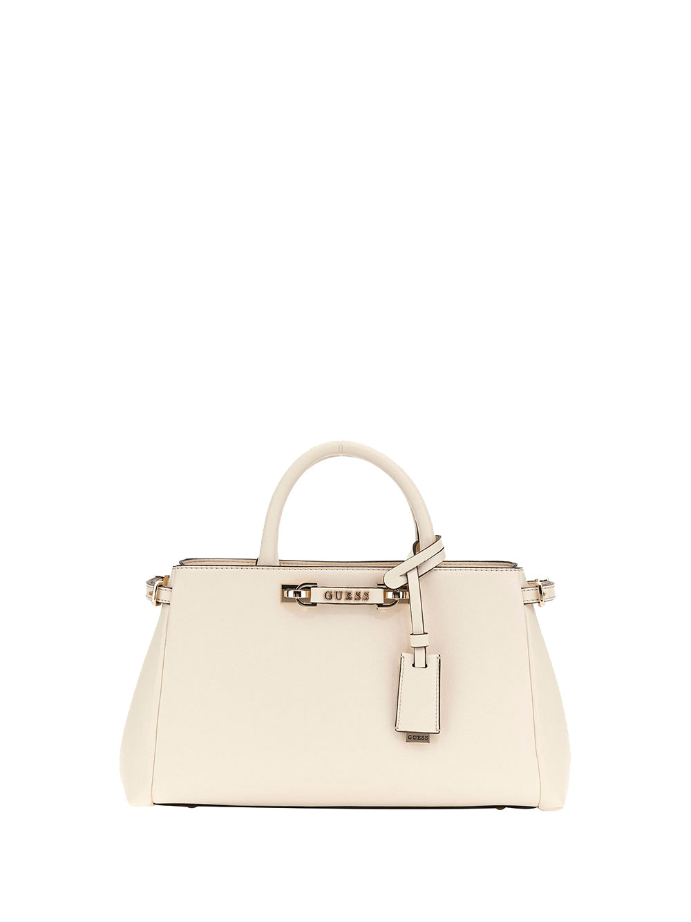 GUESS 1 USCITA Guess Borsa a Mano Lefia Luxury Satchel Donna Off White - Bianco Off White