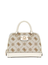 GUESS 1 USCITA Guess Borsa a Mano Neda Dome Satchel Donna Off White Logo - Bianco Off White Logo