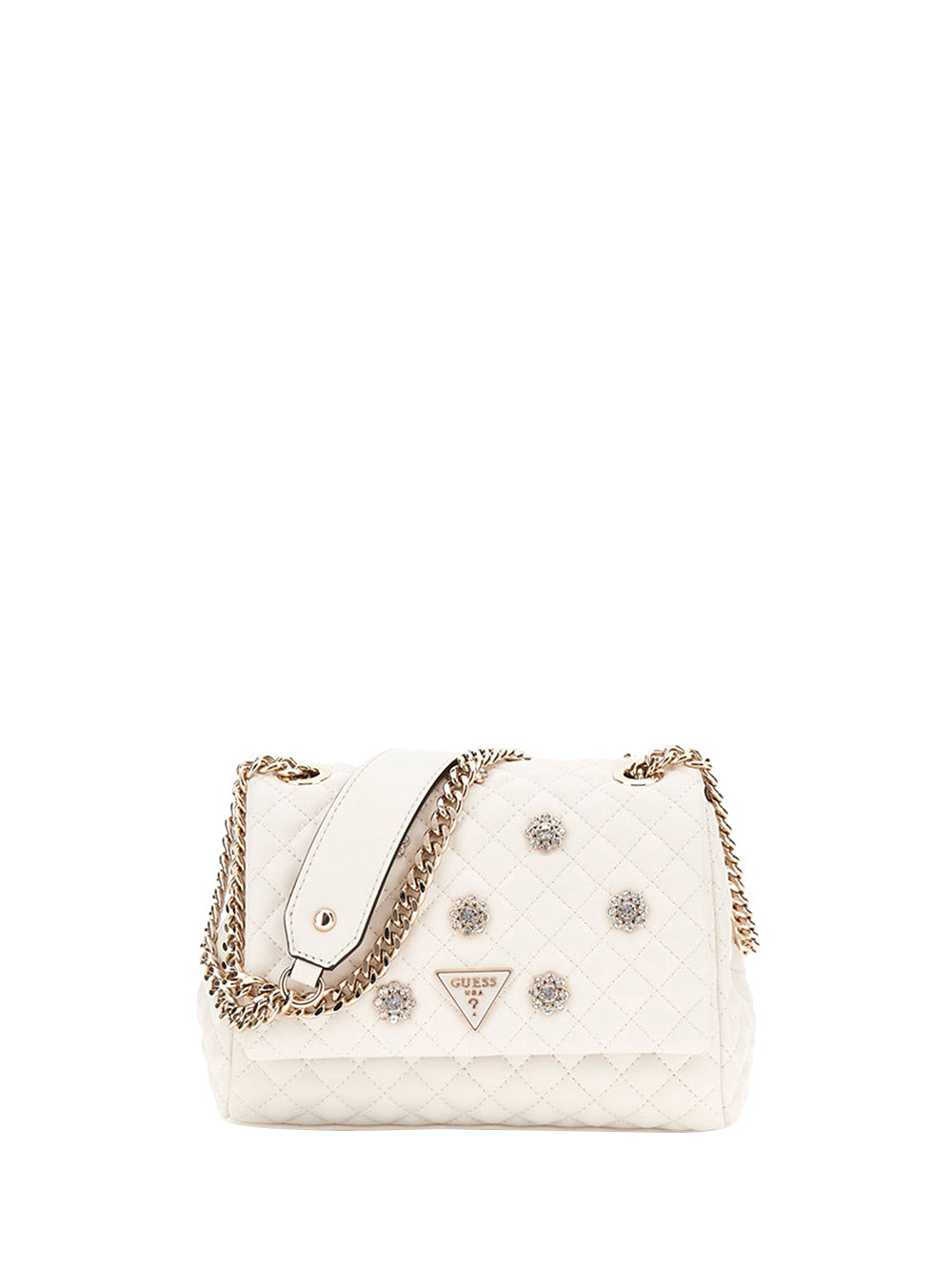 GUESS 1 USCITA Guess Borsa a Tracolla Everlee Convertible Xbody Flap Donna Bianco Bianco