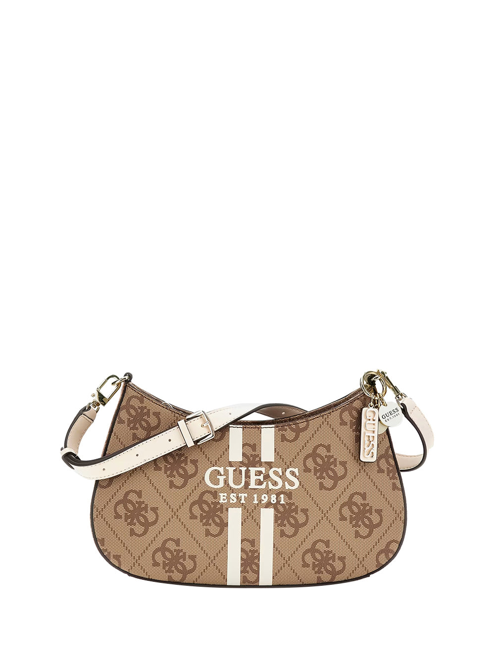 GUESS 1 USCITA Guess Borsa a Tracolla Noelle Ii Top Zip Shoulder Bag Donna Marrone Marrone