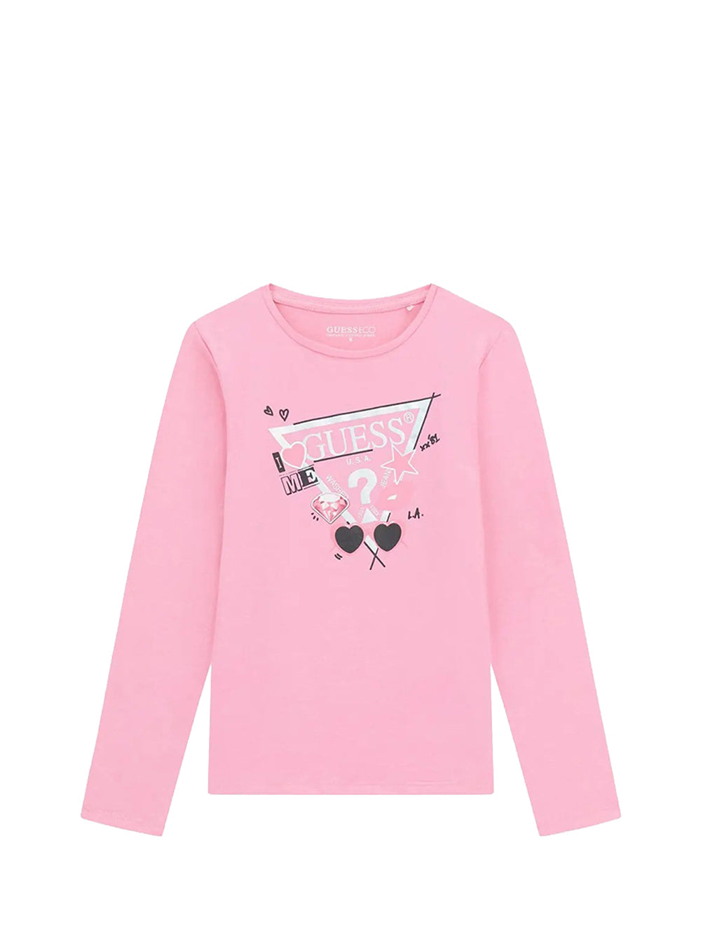 GUESS 1 USCITA Guess Ls T-Shirt Bambina - Rosa Rosa