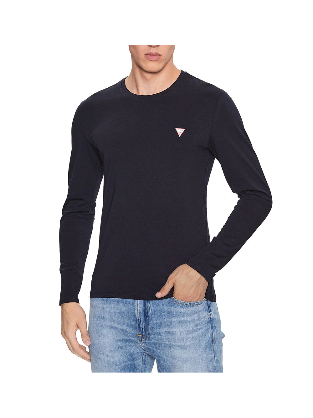 GUESS 1 USCITA Guess Maglia Cn Ls Core Tee Uomo Blue - Blu Blu