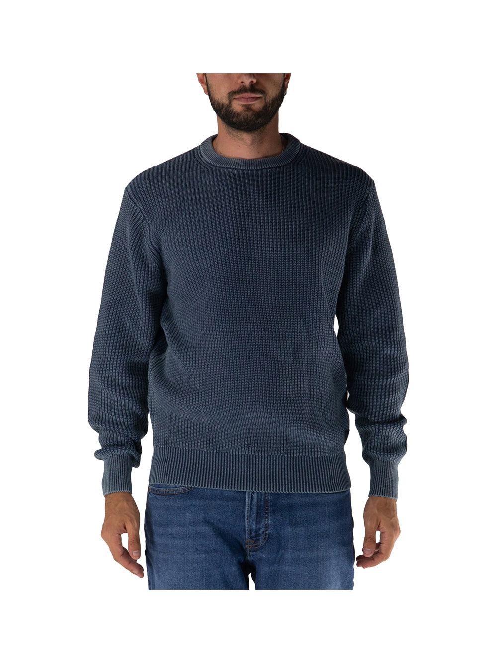 GUESS 1 USCITA Maglione Guess Herbie Cn Ribbed Was - Blu Blu