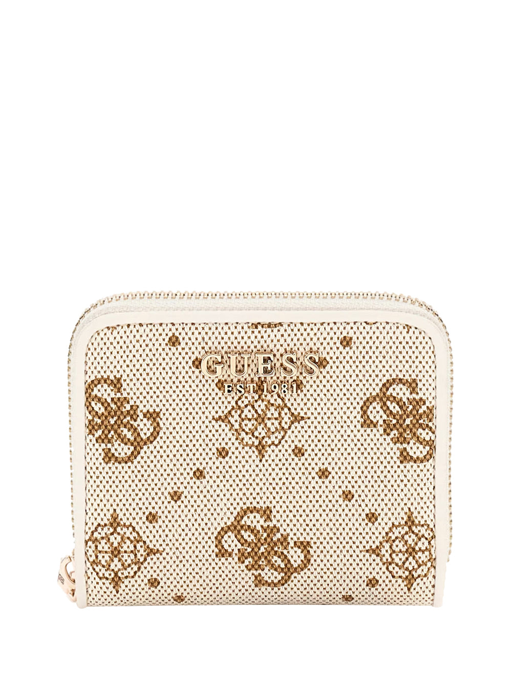 GUESS 1 USCITA Guess Portafoglio Neda Slg Small Zip Around Donna Cream - Avorio CREAM