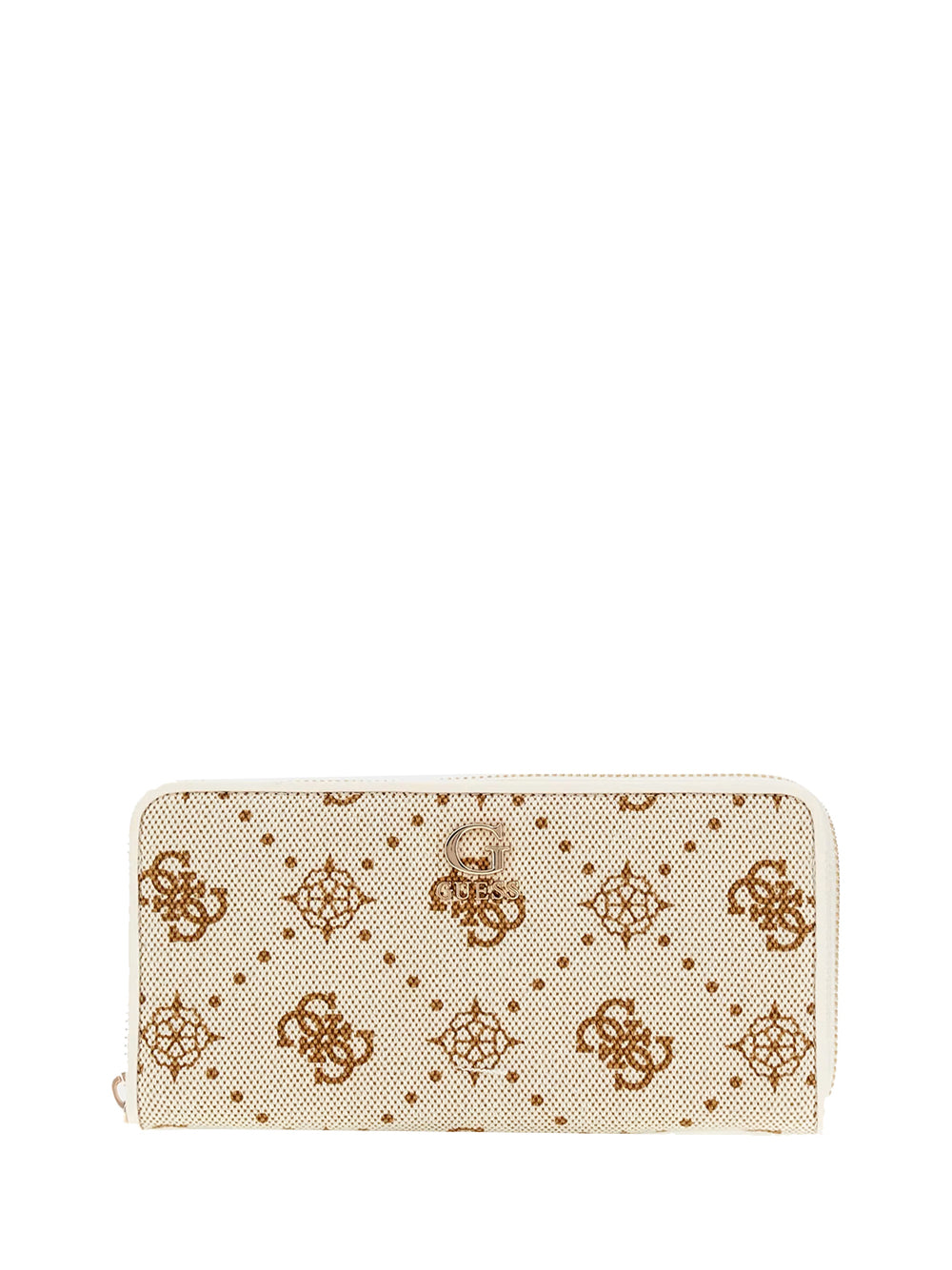 GUESS 1 USCITA Guess Portafoglio Neda Slg Large Zip Around Donna Cream - Avorio CREAM