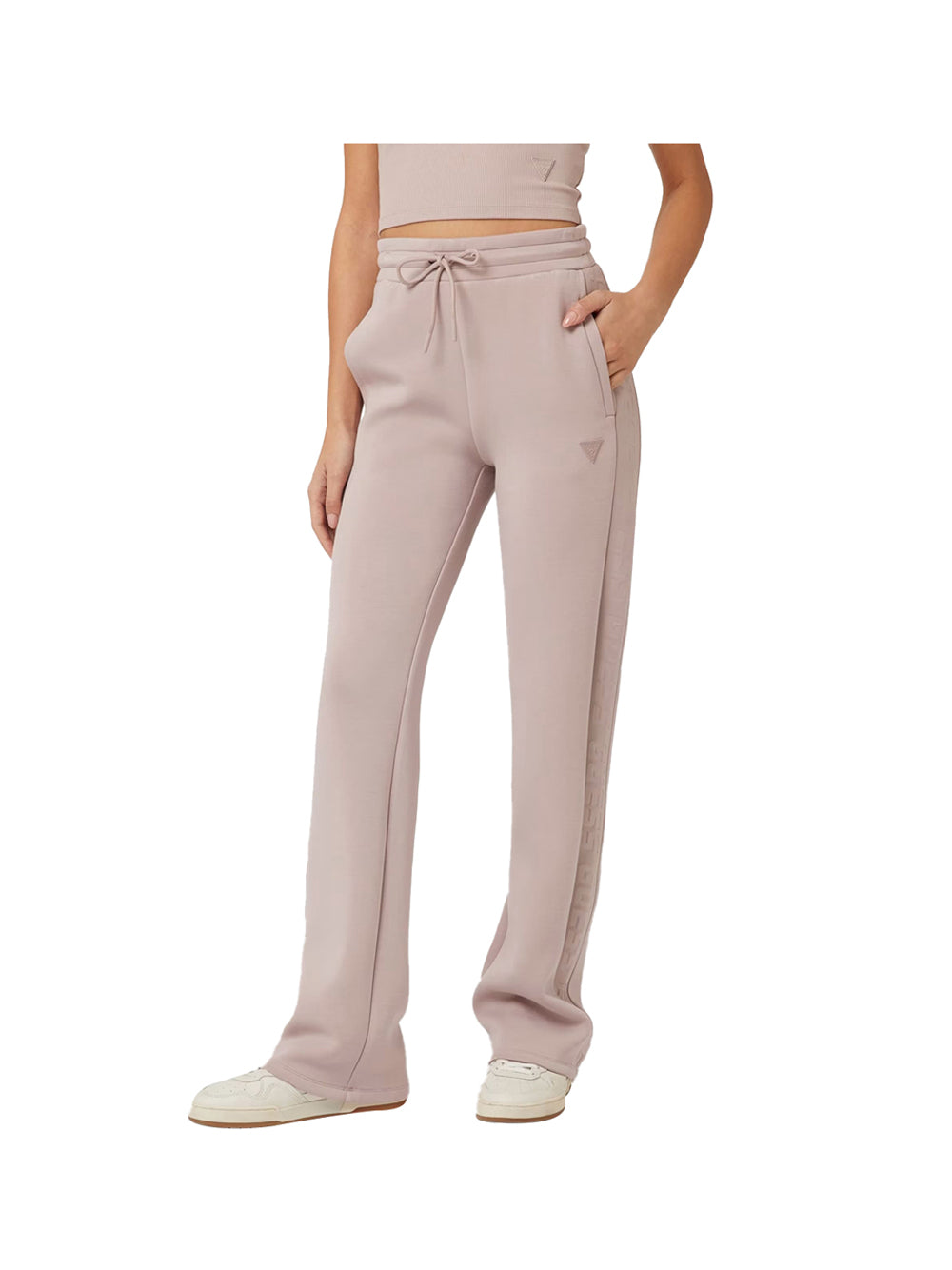 GUESS ATHLEISURE 2 USCITA Pantatuta Guess Brenda Scuba Logo Laterale - Cipria Posh taupe