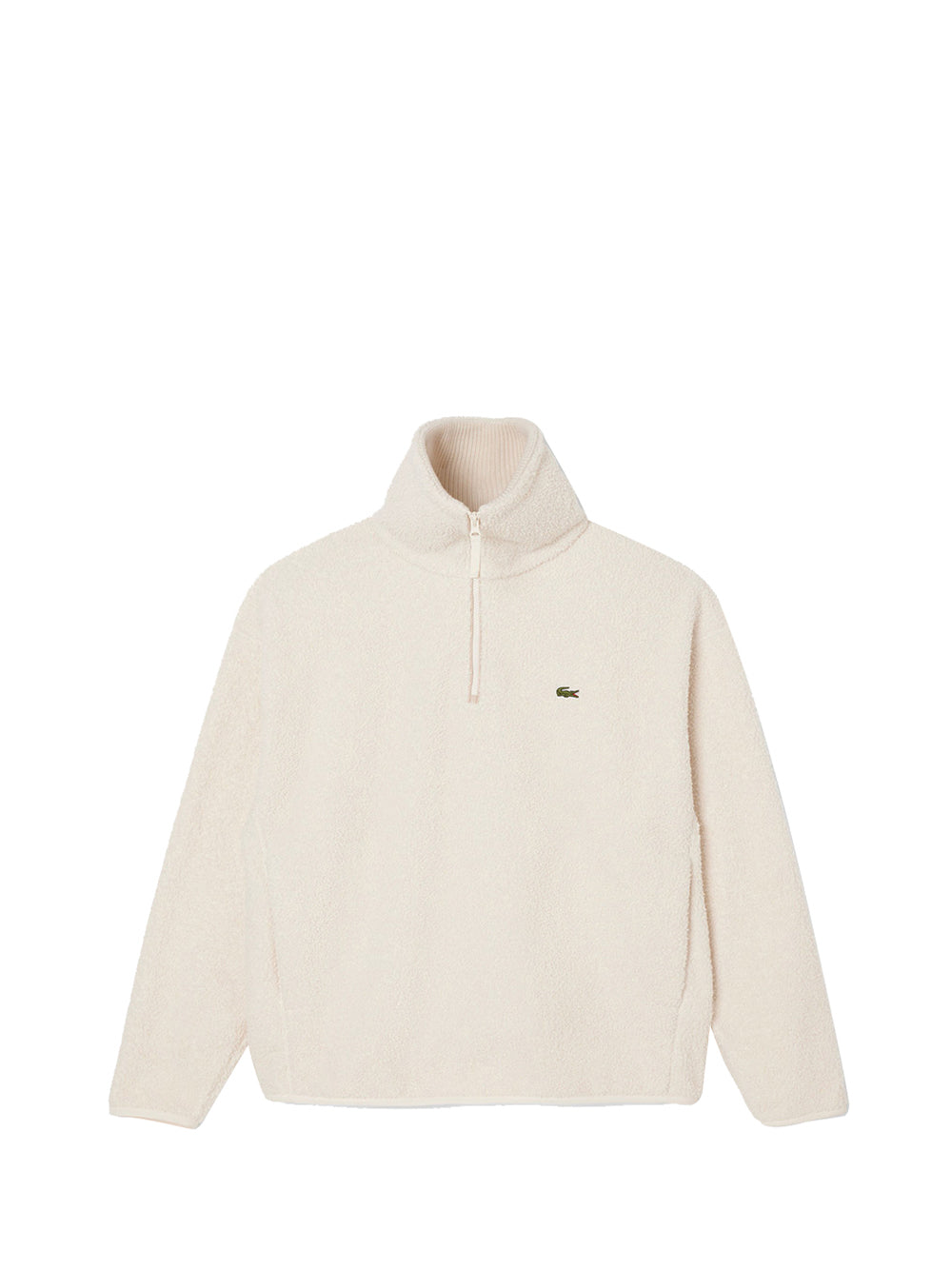 LACOSTE Lacoste Felpa in pile a collo alto con zip Bianco Bianco