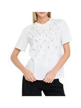LIU.JO BLACK T-Shirt Liu Jo Con Perle E Strass - Bianco Bianco Ottico