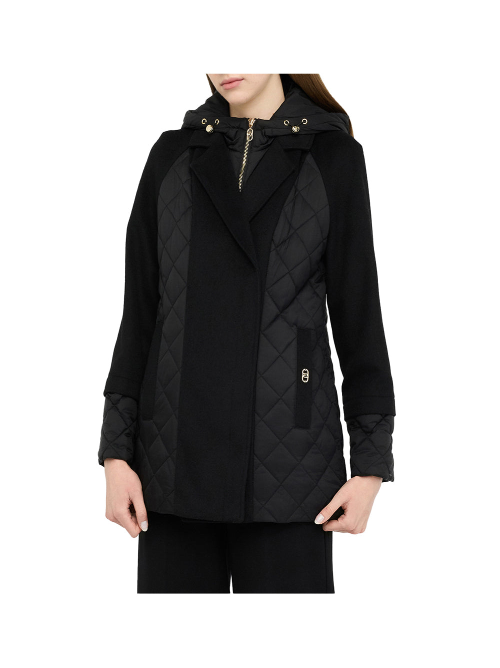 LIUJO SPORT Liu Jo Cappotto con inserti in nylon trapuntato Nero Nero