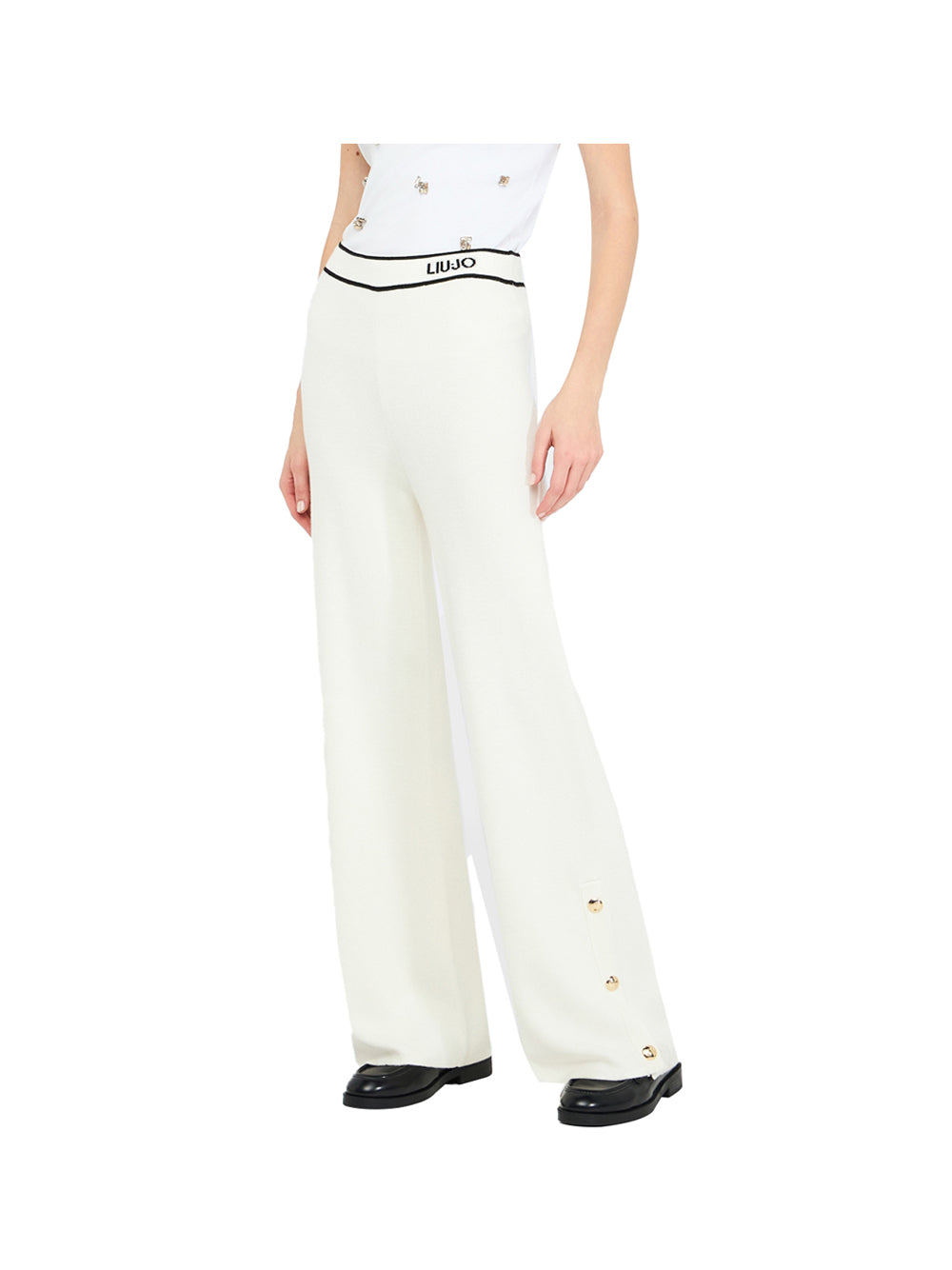 LIUJO SPORT Liu Jo Pantatuta Donna B.co Latte/nero - Bianco B.Co Latte/Nero