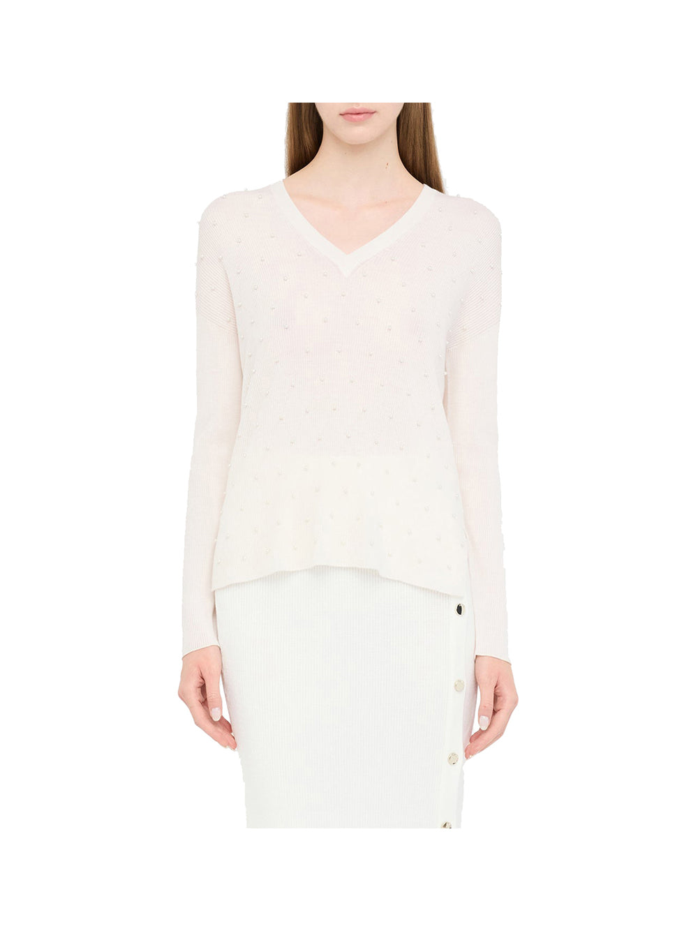 LIU.JO WHITE Maglia Liu Jo Maniche Lunghe Donna - Bianco Bianco Lana