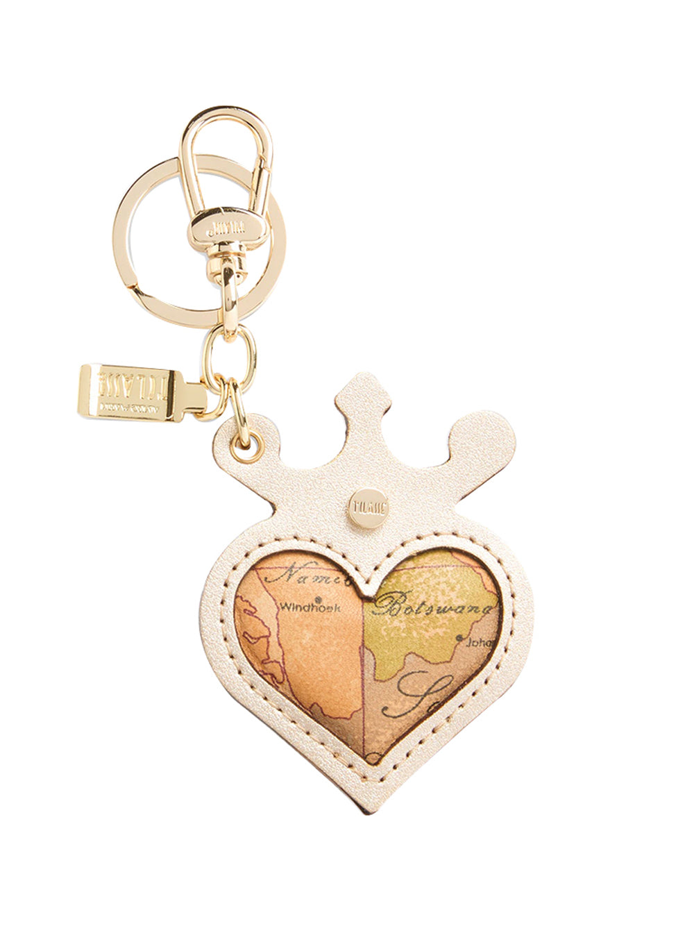 PRIMA CLASSE FLASH Alviero Martini Portachiavi Cuore in pelle laminata Oro Chiaro Oro