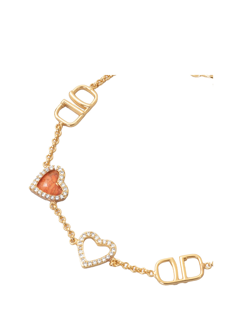 PRIMA CLASSE FLASH Alviero Martini Braccialetto con cuori e logo 1C Oro Oro