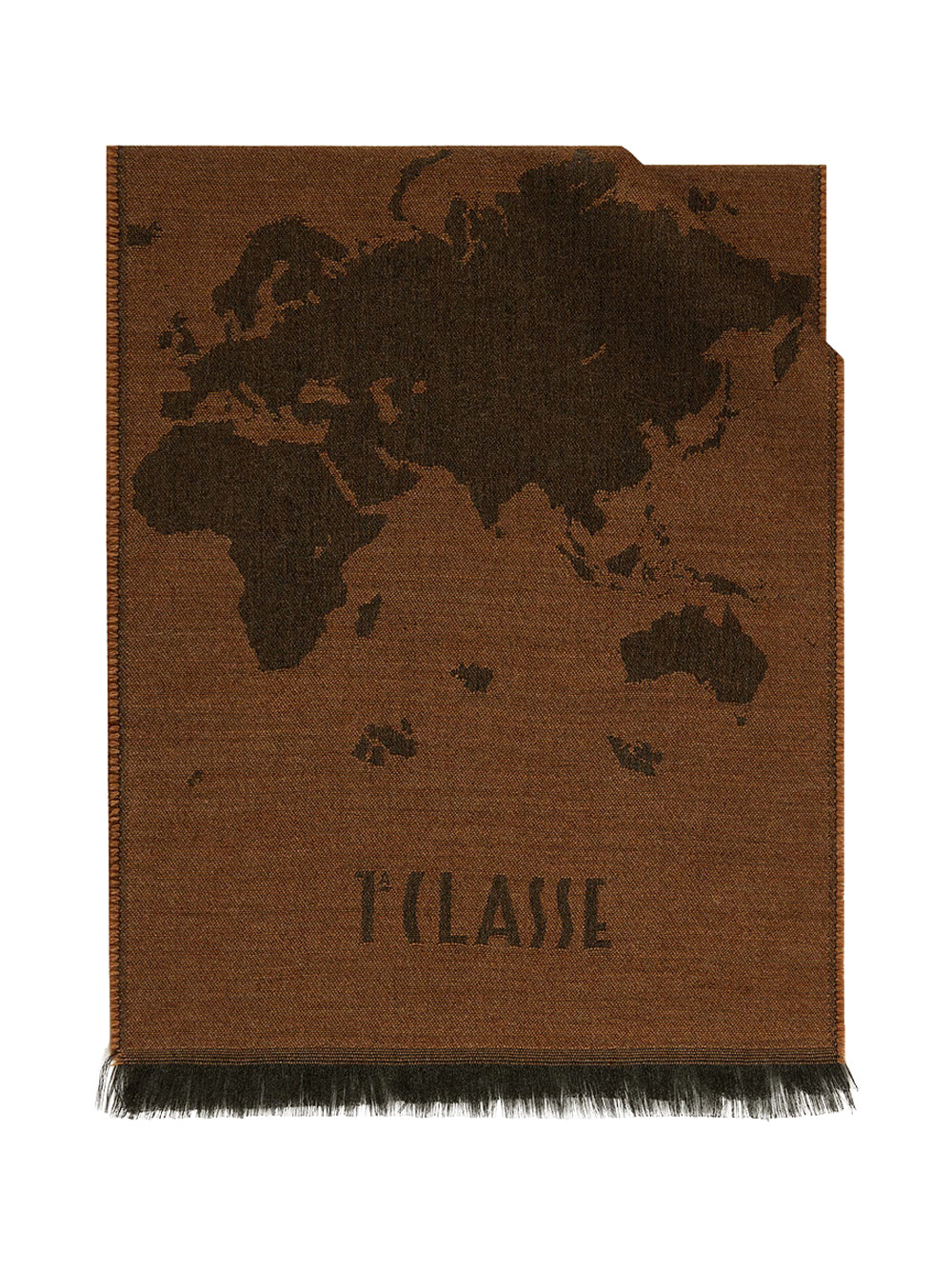 PRIMA CLASSE SETA Sciarpa Geo Pieno in misto lana e viscosa 30x180 Castagna Castagna