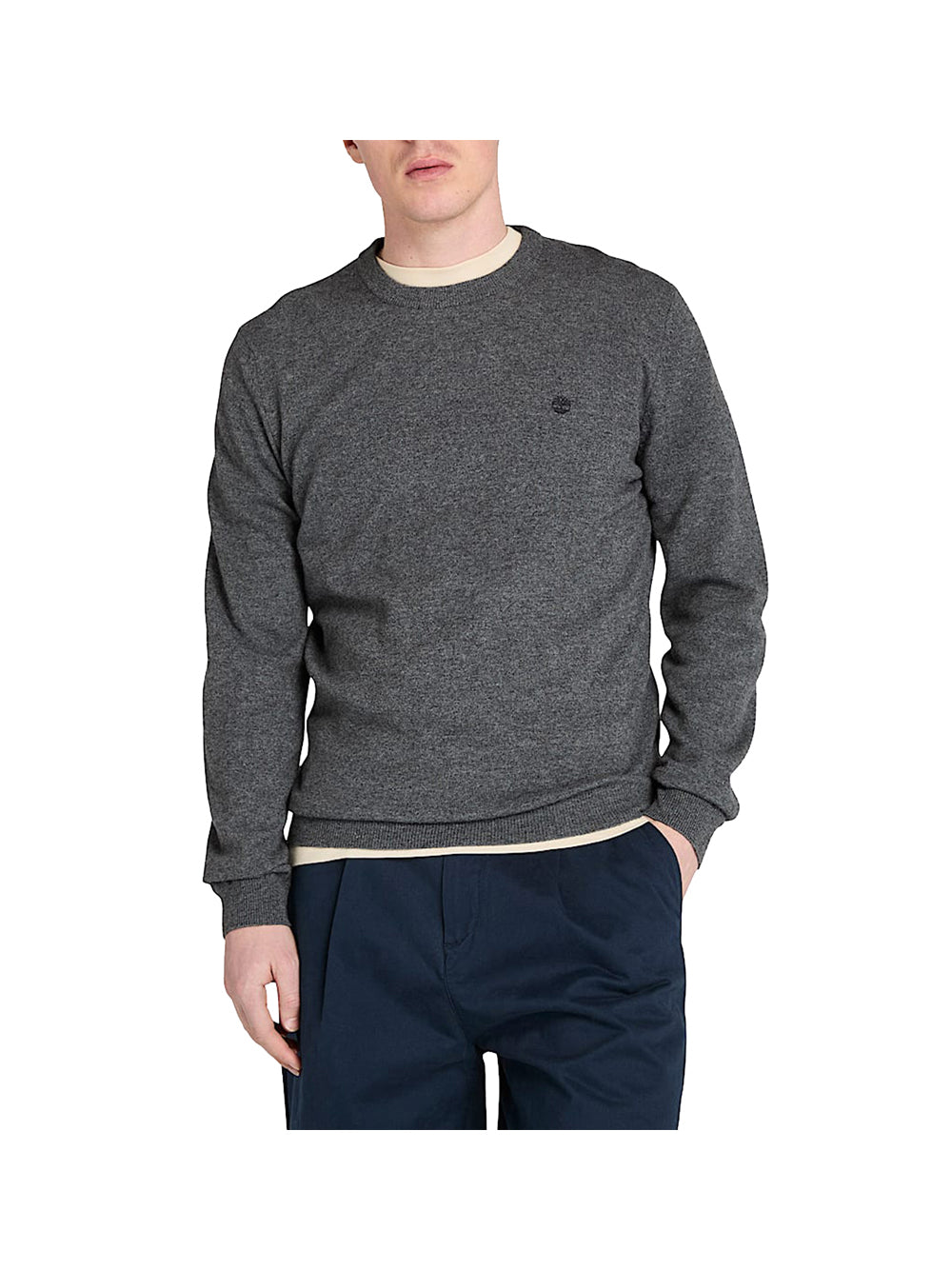 TIMBERLAND Timberland Maglione Girocollo in Lana Merino Cohas Brook da Uomo in grigio Grigio