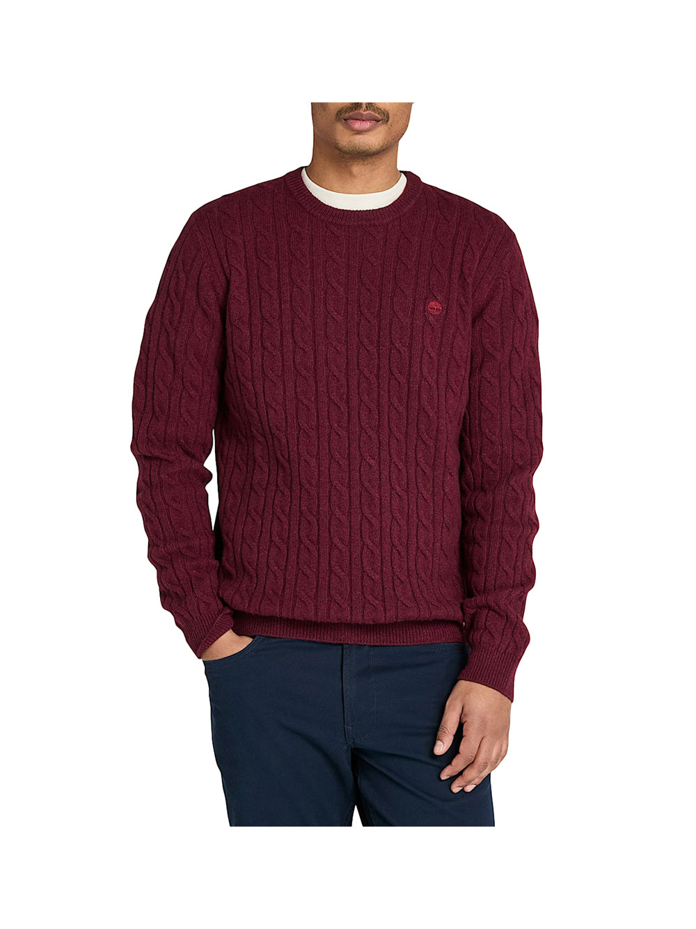 TIMBERLAND Maglione Timberland Girocollo a Trecce Phillips Brook - Bordeaux BORDEAUX
