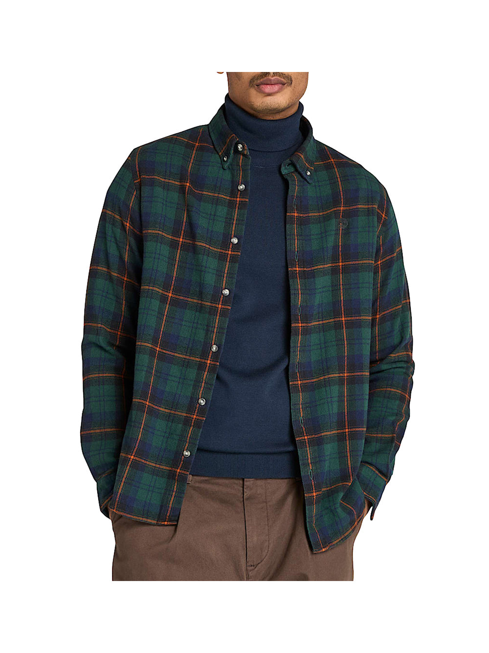 TIMBERLAND Timberland Camicia a Quadri in Flanella da Uomo in verde scuro Verde