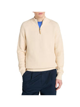 TIMBERLAND Maglione Timberland Testurizzato con Zip a un Quarto Williams River da Uomo in beige Beige