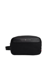 TOMMY HILFIGER 2USCITA Pochette Tommy Hilfiger toilette con texture a contrasto Nero Nero